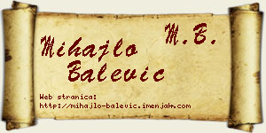 Mihajlo Balević vizit kartica